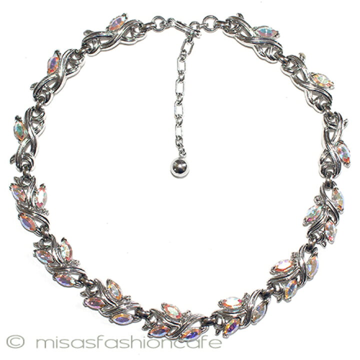 楽天市場】Trifari トリファリ クリスタル ネックレス シルバーリーフ  