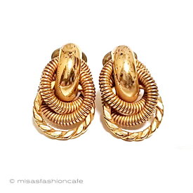 ミリアムハスケル　フープイヤリング 　Miriam Haskell　earrings　vintage ヴィンテージジュエリー　ビンテージ　Vintage・　アンティーク　アクセサリー　コスチュームジュエリー　【海外直輸入USED品】