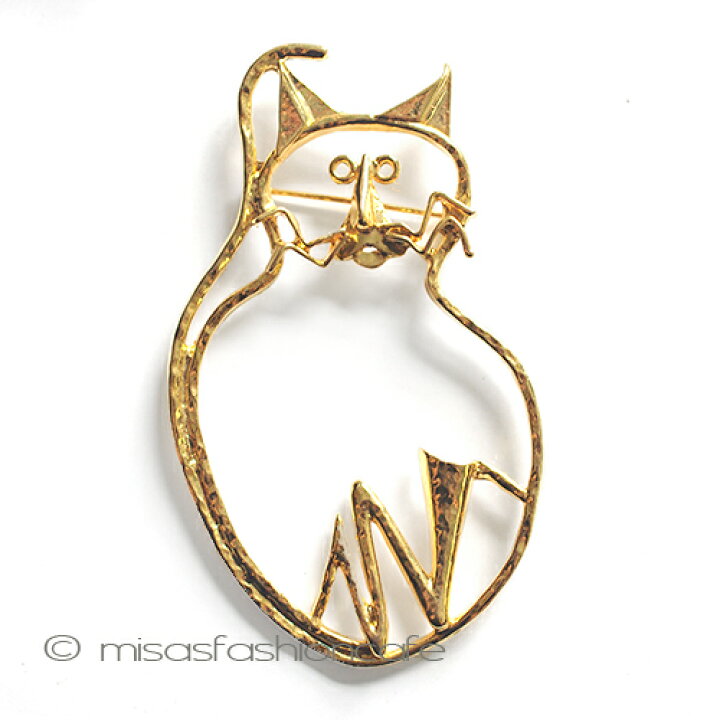 楽天市場】ヴィンテージアクセサリー 大きな猫 ねこ 猫ブローチ cat 猫 