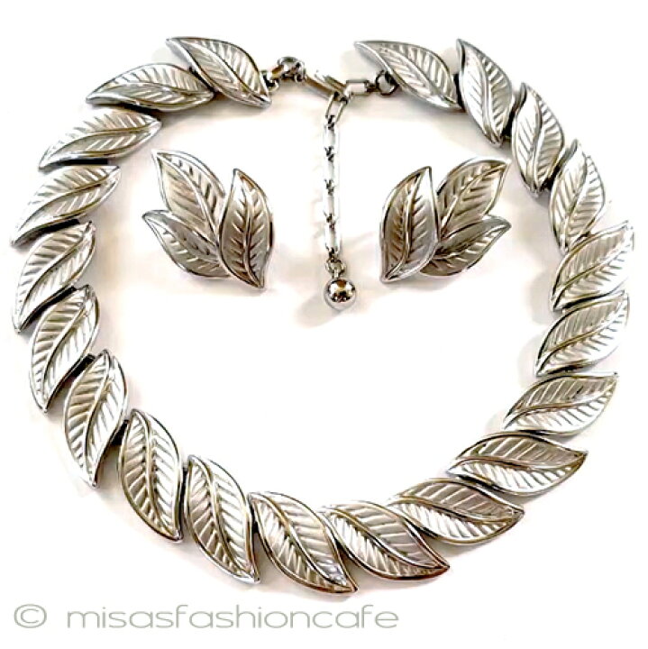 楽天市場】トリファリ ネックレス＆イヤリング セット シルバーの葉  
