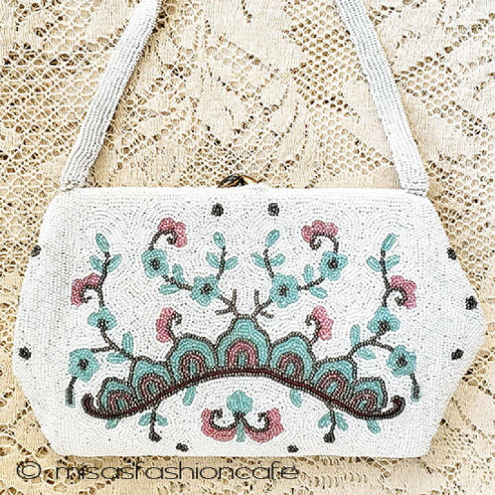 楽天市場】ヴィンテージビーズ刺繍バッグ ベルギー製 Saks5thAve 