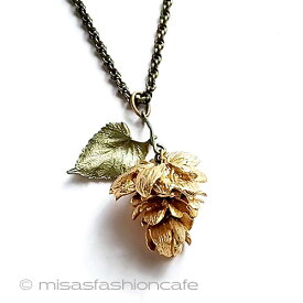 マイケルミショー　 ホップの花　ネックレス　MichaelMichaud　　アクセサリー　自然　花　植物　モチーフ