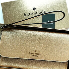kate spade ケイトスペード　財布　ゴールド　金　　リストレット・クラッチバッグ　取り外し可能ストラップ付　ギフト　プレゼント　贈り物