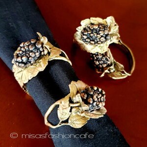 マイケルミショー 果実ベリー   ナプキンリング 4個セット Michael Michaud キッチン雑貨 洋食器  テーブルアート  テーブルウェア テーブルコーディネート おうち時間 インテリ