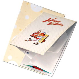 バースデーカード 飛び出す 誕生日カード おめでとう 定形 封筒つき おしゃれ おもしろ 可愛い シンプル メッセージカード 大人 男の子 女の子 バースデイカード グリーティング ユニーク お誕生 お祝い 障がい者アート