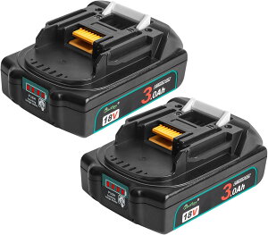 2�Z�b�g Waitley �E�B�g�� �}�L�^ 18V �o�b�e���[ �݊� 3.0Ah ���^ 3000mAh�e�� BL1815N BL1830B �}�L�^18V �d���H��Ή��\ PSE�F�؍ϕi