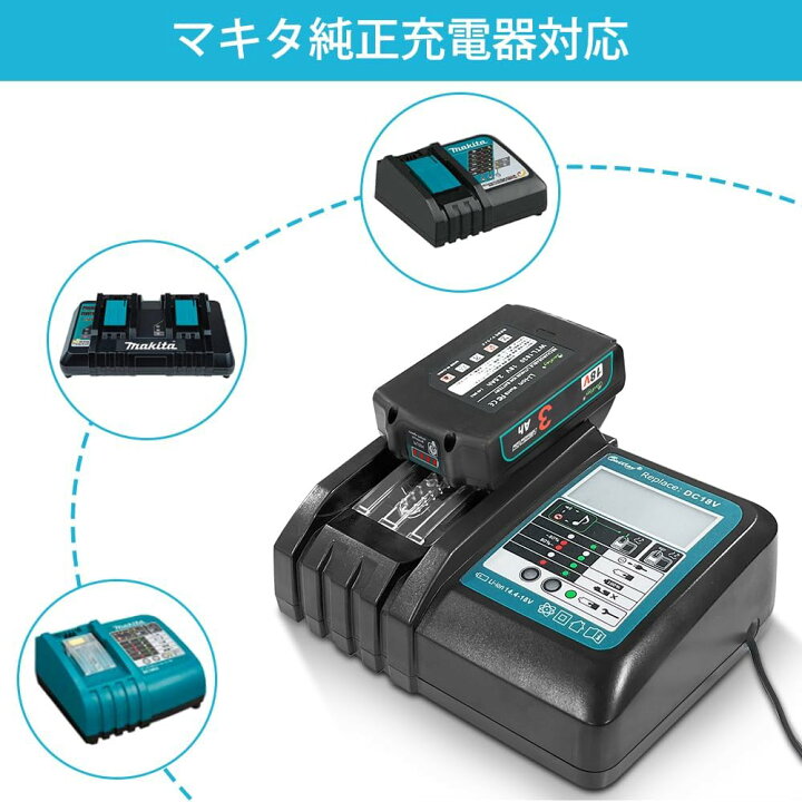 楽天市場】2個セット Waitley ウィトレ マキタ 18V バッテリー 充電器 