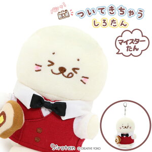 しろたん ぬいぐるみ キーホルダー ついてきちゃうしろたん 《マイスターたん》 ついたん マスコットキーホルダー 着せ替え ぬい撮り ぬいどり 手のひらサイズ あざらし アザラシ かわいい