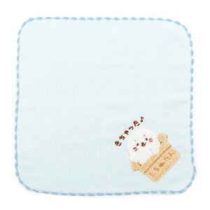 しろたん サガラミニタオル 25×25cm 【単品】 《白 青》 サガラ刺繍 ハンカチ ミニタオル タオル 学校 職場 保育園 幼稚園 大人 子供 レディース メンズ アザラシ あざらし かわいい キャラク