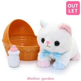【訳あり20％OFFセール】 さわってねこちゃん＆バスケット 《マシュマロみけねこ》 猫 おもちゃ ぬいぐるみ 電子ペット ねこ 動くぬいぐるみ お世話 ペット 玩具 3歳 4歳 女の子 男の子 誕生日 プレゼント マザーガーデン アウトレット 【SOC】