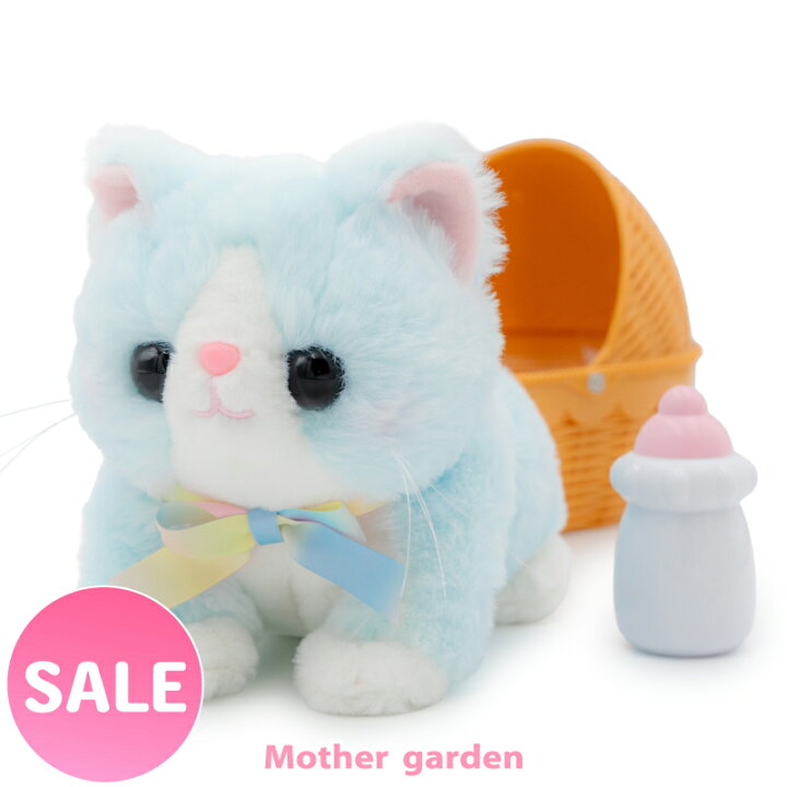 楽天市場】おもちゃ ぬいぐるみ さわってねこちゃん＆バスケット そら 