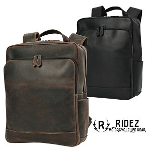 ������������RIDEZ LEATHER BACKPACK �o�C�N�p ���U�[ �o�b�N�p�b�N RBP01�y BLACK�EBROWN �z /���C�Y