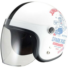 RIDEZ Jr SPARK PLUGS ジェットヘルメット ホワイト/ブルー キッズサイズ（53-54cm）