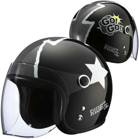 RIDEZ Jr GOGO キッズサイズ ジェットヘルメット ゴーゴー パールブラック