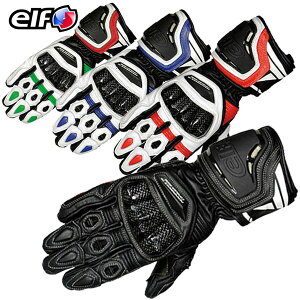 elf "EG-A504/High Comp Glove" 抜群の操作性と耐久性を実現したレーシンググローブ。ハイコンプグローブ バイク/オートバイ用 ライディングレザーグローブ /エルフ
