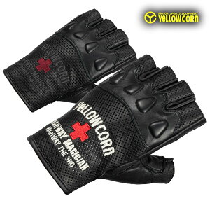 YeLLOW CORN YG-249SP Half Finger Punch Mesh Leather GLOVE oCN/I[goCpytEāzCfBOp`ObVU[O[u /CG[R[