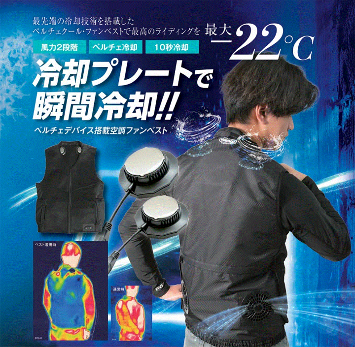 NANKAI XLペルチェクールファンベスト別売りバッテリーとペルチェ 楽天市場】アウトレット特価【最大-22℃冷却効果 】 冷却ベスト 10秒