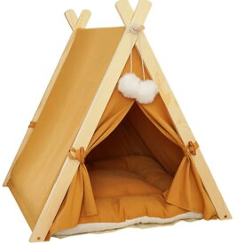 ペットテント ハウス 小型犬 猫 ペットベッド 枕付きらくらくクッション 組み立て マットレス付き 60×55×63cm 全4色 z06