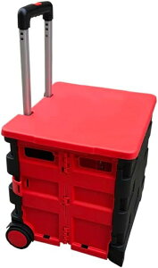 キャリーカート 2輪 折りたたみ ふた付き ショッピングカート ストッパー付き 360°回転 静音キャスター 買い物カート アウトドア 耐荷重30kg(45L) 軽量 carriecart-2