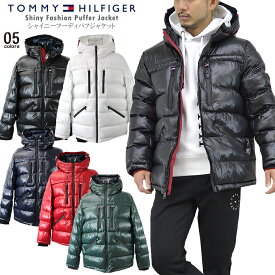 TOMMY HILFIGER トミーヒルフィガーシャイニーフーディパフジャケットtommy/m/newUSモデル パフブルゾン軽量 耐風 スポーティ 中綿アウター【プレゼントに】【税込3,980円以上で送料無料】【即納/あす楽】！TOMMY−151AN565−