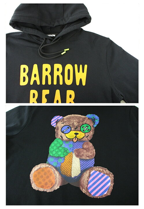 楽天市場】BARROW バロウバックベアプリントロゴフーディTEDDY BEAR 