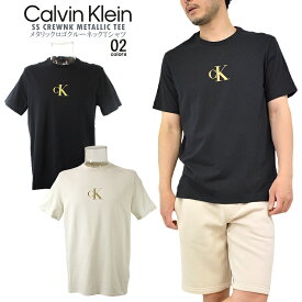 CALVIN KLEIN カルバン・クラインメタリックロゴクルーネックTシャツSS CREWNK METALLIC TEE半袖T メンズTシャツ メタリックプリント【clearance sale限定】【CLOSE OUT SALE限定】【送料無料】【メール便】【代引不可】【即納】