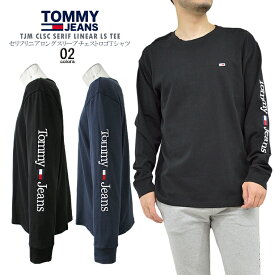 TOMMY JEANS トミージーンズセリフリニアロングスリーブチェストロゴTシャツtommy/m/newEUモデル TJM CLSC SERIF LINEAR LS TEEユニセックス ロンT ロンティー【clearance sale限定】【CLOSE OUT SALE限定】【メール便】【代引不可】【即納】