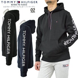 TOMMY HILFIGER トミーヒルフィガーロゴスリーブフリースプルオーバーフーディRETRO PO FLEECE裏起毛 スウェット スエット パーカーお袖ロゴ フラッグ刺繍 シンプル【税込3,980円以上で送料無料】【即納】