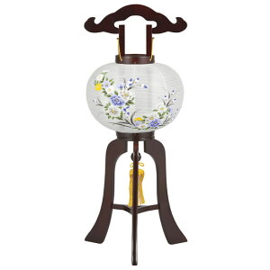 【今年最後の大特価!】お盆用品 仏具 お盆 初盆 提灯 お盆ちょうちん 新盆 コンパクト 省スペース 飾り 贈答 ギフト 花柄「盆提灯 提灯 9号 マグネット組立式 天然木民芸塗 ブラウン色 絹張