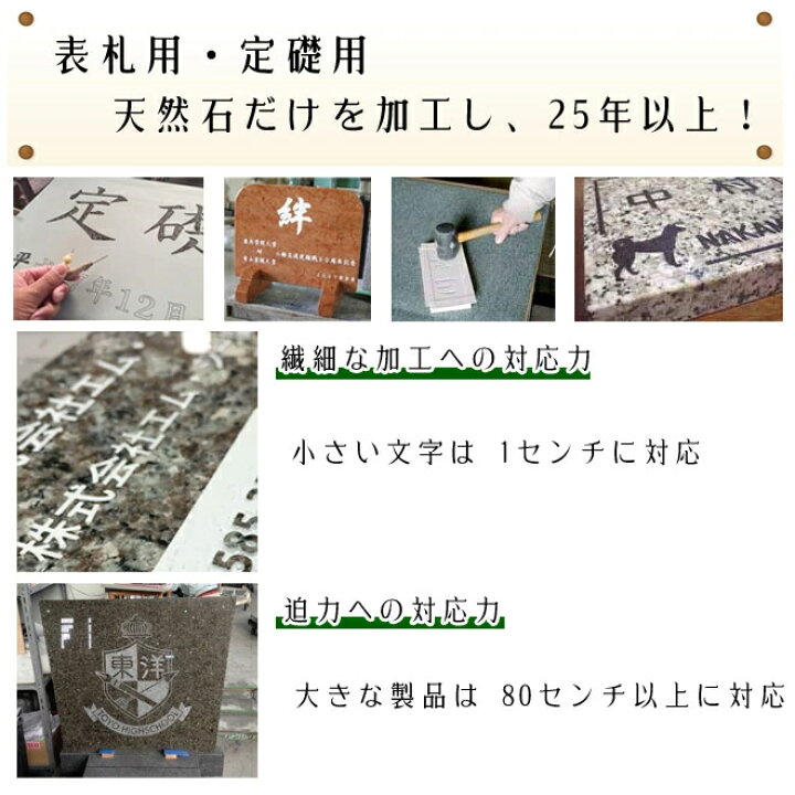 楽天市場 大理石表札 御影石表札 無料で選べる１６石種 石屋の作る石表札 風水ペット表札にもどうぞ イラスト対応表札 浮き彫り アルファベット部分 彫り込み ｐ３０１ 石専門店 Com 石材工場直売店
