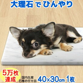 【国産】【楽天1位】大理石 ひんやり ペット用ボード 40×30cm石の色 おまかせ 厚み1.7〜3cm　汚れにくく 扱い易い 暑さ対策　　熱中症対策　クール　マット ベッド　犬 猫 夏　暑さ　冷感節電 ペット用品　ギフト　暑さ対策グッズ