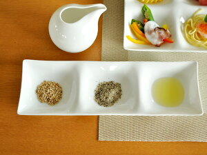 食器 おしゃれ 皿 取り皿 kowake3つ仕切り皿 仕切り皿 角皿 薬味皿 アウトレット カフェ風 美濃焼 白磁 ポーセラーツ コワケ 電子レンジ対応 食洗機対応