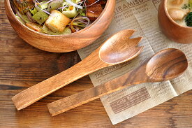 食器 おしゃれ スプーン アカシアフォーク＆スプーンセット カトラリー 木製 カフェ風 フィリピン製