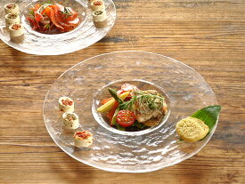食器 おしゃれ 皿 大皿 （CR265、F-49380）（26.2cm）リムレットプレート（クリア） プレート 丸皿 日本製 ガラス アウトレット カフェ風