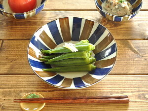 【15%OFFクーポン10/24 20:00〜10/25 23:59】食器 和食器 おしゃれ 中鉢 二色錆十草5.5浅鉢 煮物鉢 サラダボウル モダン 美濃焼 中鉢 取り鉢 アウトレット カフェ風 電子レンジ対応 食洗機対応