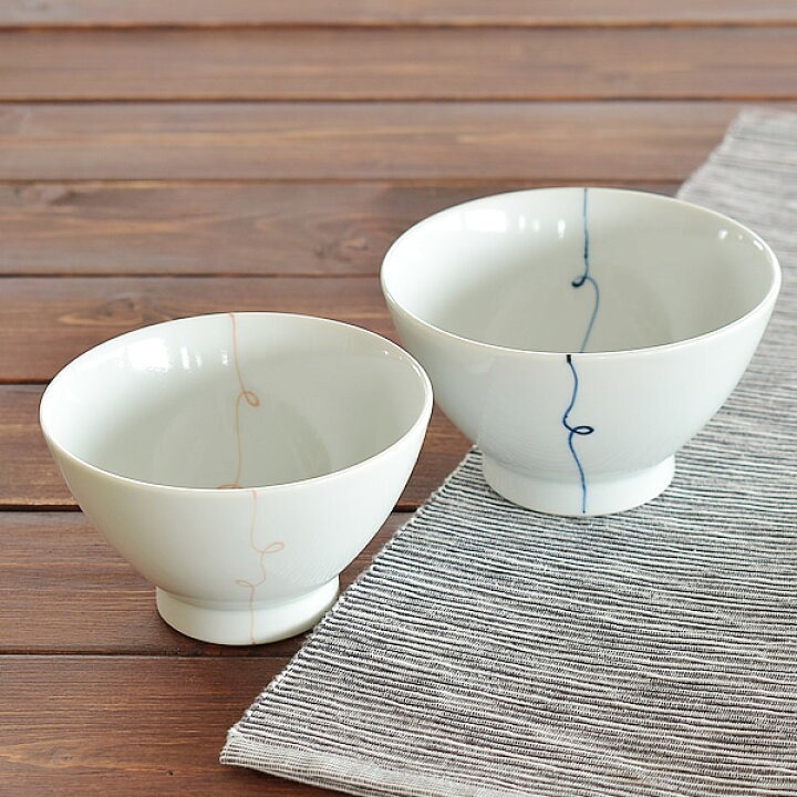 楽天市場 食器 限定2個 茶碗 おしゃれ 和食器 モダン ご飯茶碗 波佐見焼 アウトレット カフェ風 波佐見焼の糸巻紋くらわんか夫婦茶碗 おしゃれ食器の通販m Home Style
