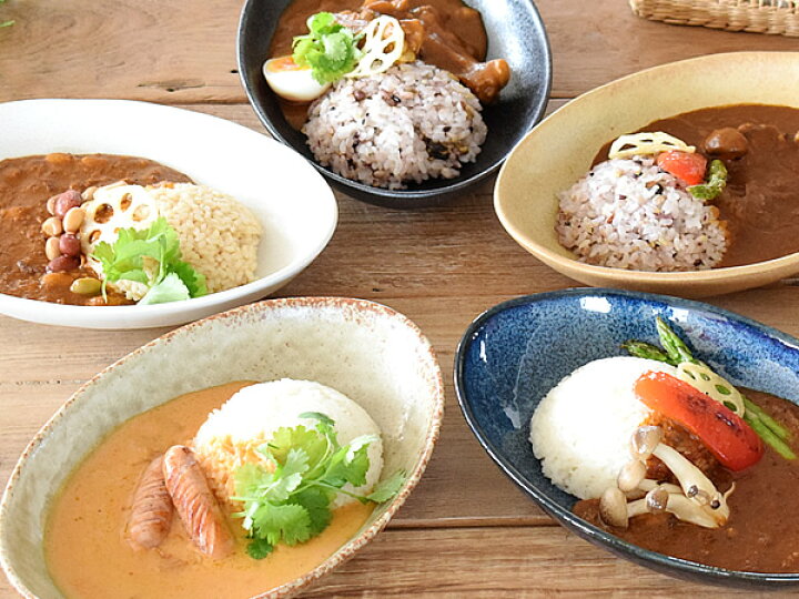 楽天市場 食器 セット 新生活 おしゃれ 和食器 モダン 美濃焼 送料無料 ナチュラルオーバルカレー皿 パスタ皿5色セット おしゃれ食器の通販m Home Style