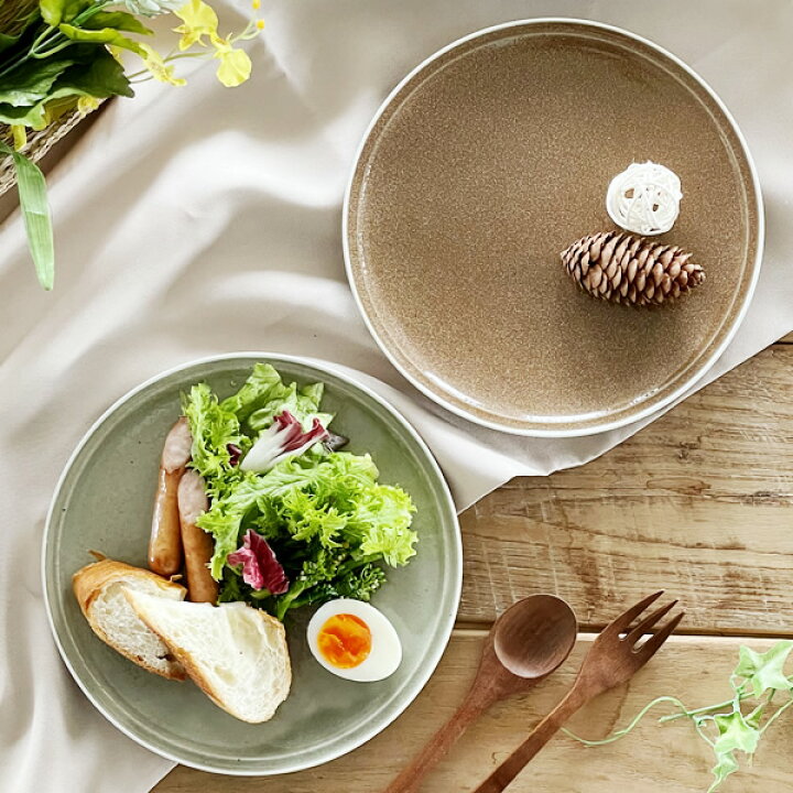 楽天市場 食器 大皿 おしゃれ 美濃焼 アウトレット カフェ風 シナモン オリーブ22 8cmプレート おしゃれ食器の通販m Home Style