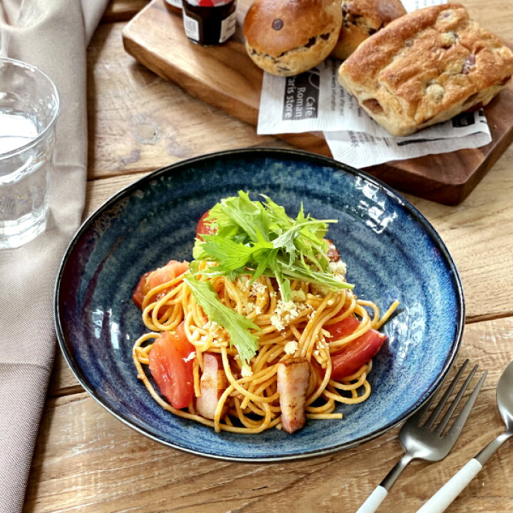 楽天市場 食器 カレー皿 パスタ皿 おしゃれ 和食器 モダン 美濃焼 大皿 麺皿 アウトレット カフェ風 窯変ネイビー6 8深皿 おしゃれ食器の通販m Home Style
