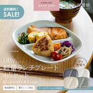 【お得なクーポン配布中】Litty軽量ランチプレート4点セット（送料無料）／ 2つ仕切り 仕切り皿 軽い 深…
