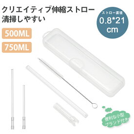 伸縮ストロー 洗浄用ブラシ付属