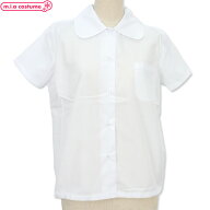 1110A■【送料無料・即納】B品 丸襟半袖ブラウス単品　色：白　サイズ：M/BIG スクールシャツ GIRLS Coll…