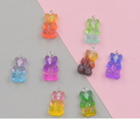 グミパッケージアクセサリーパーツ イヤリング チャーム ハンドクラフト 手芸 アメリカンテイスト ハンドメイド 入園入学 手作り小物 キーホルダー 子供向けおもしろグッズ お菓子デコ素材 スマホデコ クマキャラクターストラップチェーン グミベア