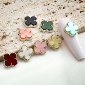 ネイルパーツ クローバーキラキラ フラワー 花 四つ葉 ビジュー3D チャーム ジェルネイル デコパーツ シェルジュエリー ネイルアート セルフネイル ラッキーチャーム かわいい 韓国 おしゃれ スモールサイズ 小