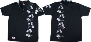 京友禅/クールドライ手描き友禅/和柄ポロシャツ「桜」(華)【シルキータッチ有】【最大XXXXLまで対応!】【UVカット98%以上】【京都】【壬生堂】【和柄】【手染】【オリジナル】【送料無料】【日本】【RCP】