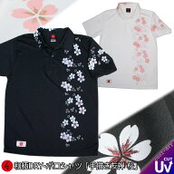【30%OFFセール 延長中】和柄クールドライ冷感ポロシャツ「手描き友禅 桜」送料無料 最大5L 半袖 tシャツ…