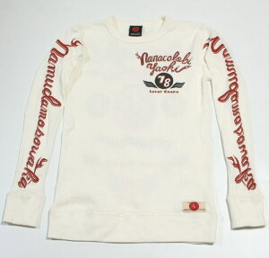 和柄サーマルワッフル長袖Tシャツ「78」-nanacolobiyaoki-アメカジビンテージ福長袖ストレッチ厚手メンズレディースオリジナル生地手染京友禅国産日本産送料無料