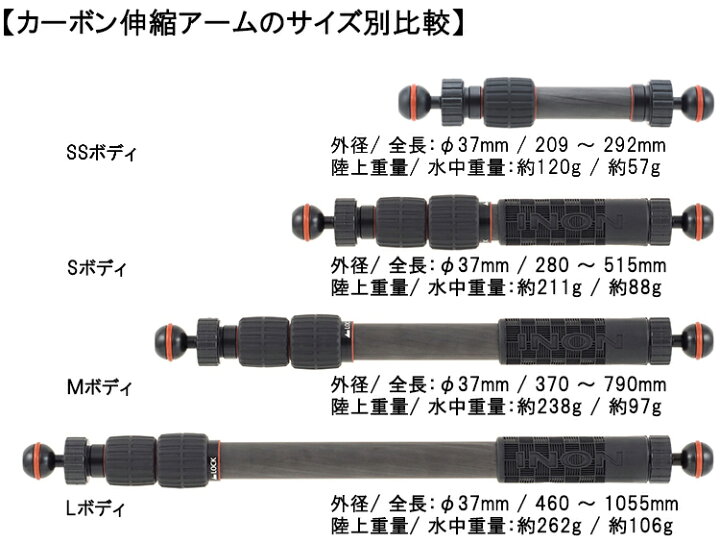 楽天市場】[ INON ] イノン カーボン伸縮アームSSボディ 