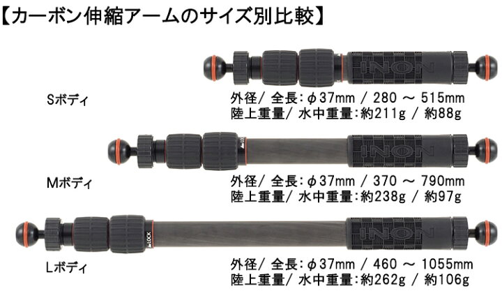 楽天市場】[ INON ] イノン カーボン伸縮アームMボディ : エムアイシー  