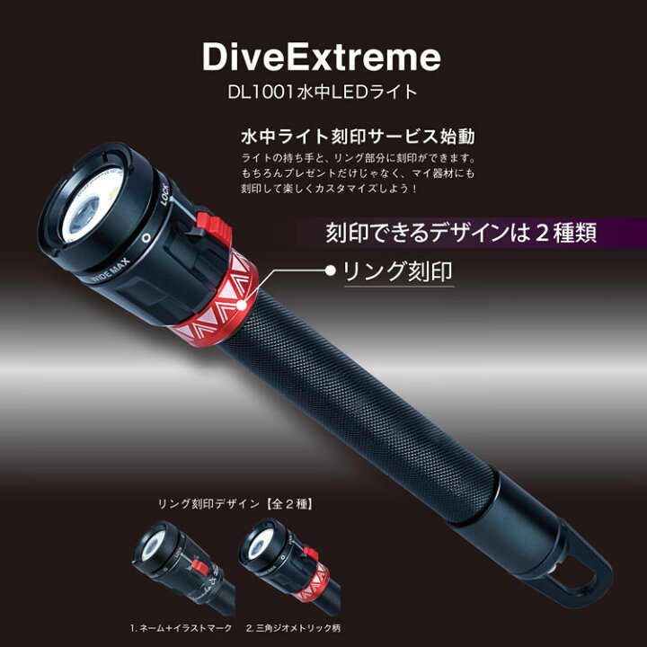 楽天市場】ダイビング ライト mic21オリジナル DL1001ライトリング刻印 
